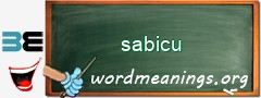 WordMeaning blackboard for sabicu